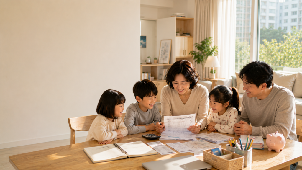2026년 다자녀 가정 혜택과 지원 정책을 확인하며 가계 재정을 계획하는 한국 가족